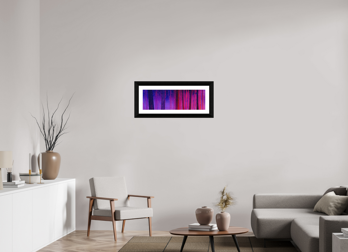 30 x 10″, Framed Paper Print - Black Frame The Color of Firelight